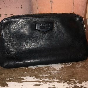 Aimee black leather large wallet / money bag